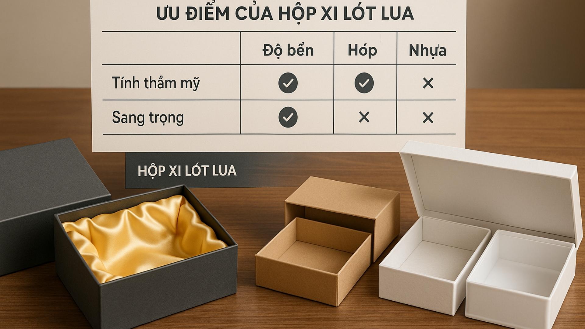 Ưu điểm của hộp xi lót lụa so với các loại hộp khác - Hình minh hoạ