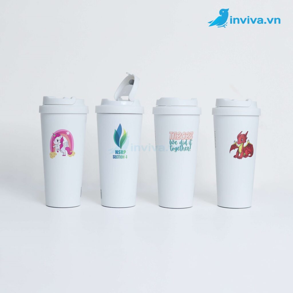 Dịch vụ in logo, in hình lên ly giữ nhiệt theo yêu cầu, giá chỉ từ 50.000đ/ly tại TP. HCM - Inviva.vn