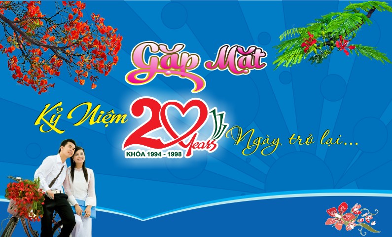 Phông nền họp lớp kỉ niệm 20 năm cổ điển