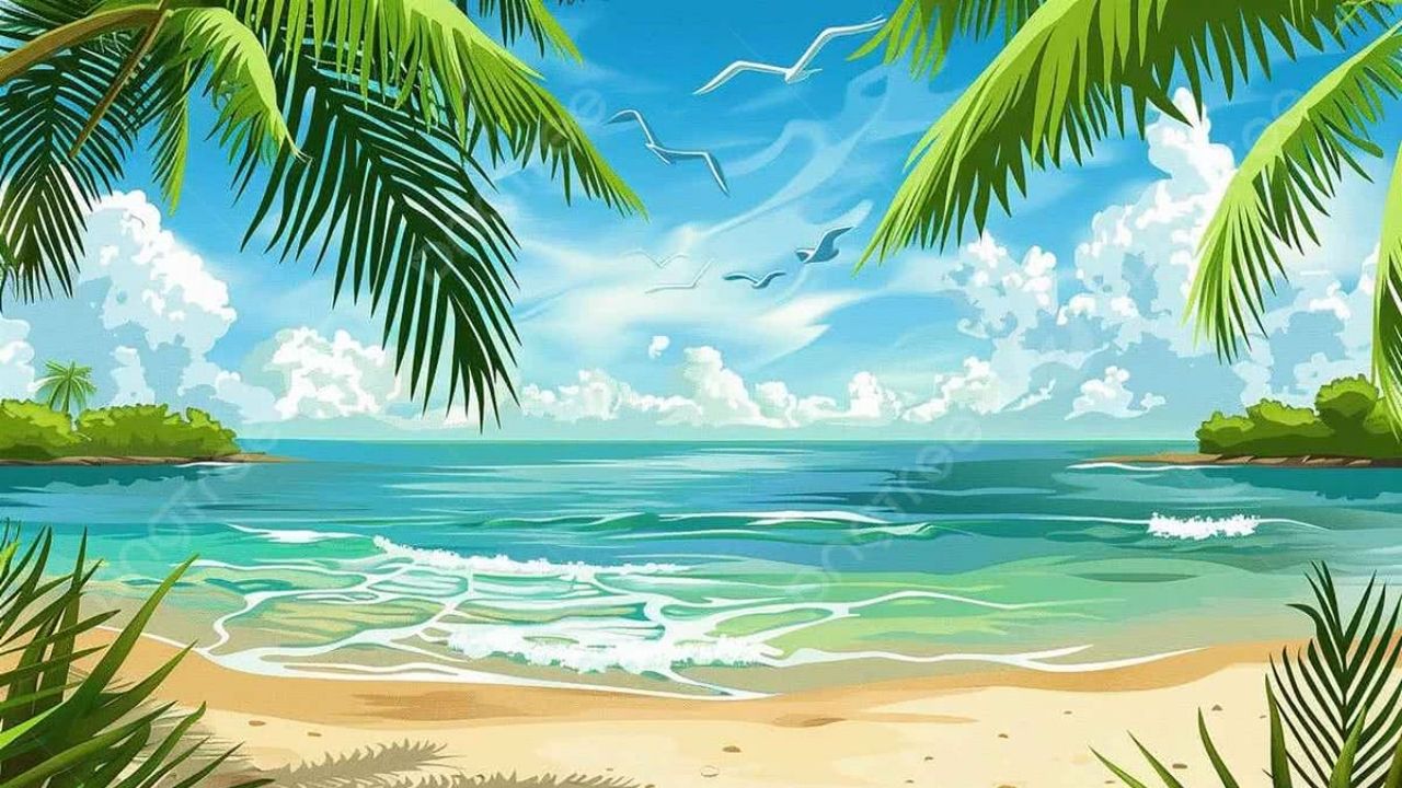 Mẫu hình nền biển vector 8
