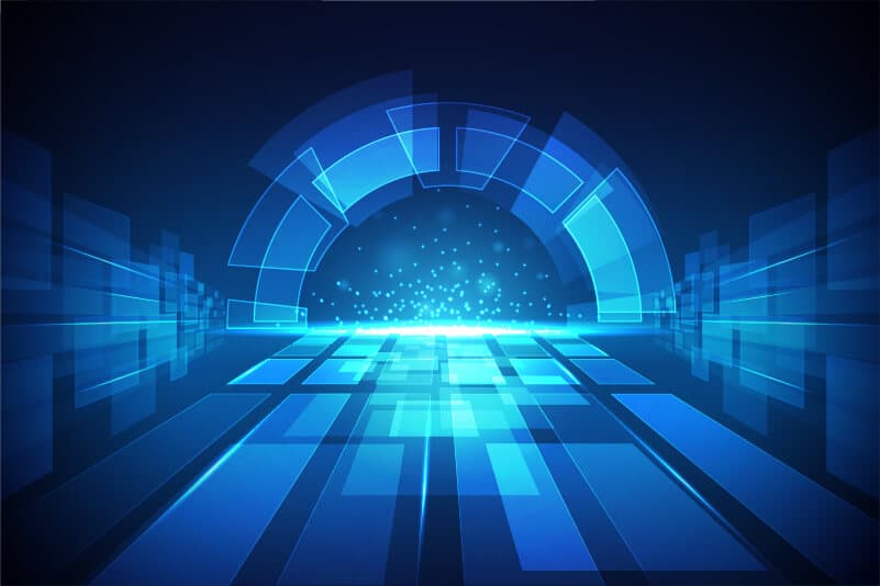 Phông nền công nghệ kết hợp hiệu ứng ánh sáng và vi mạch tinh tế