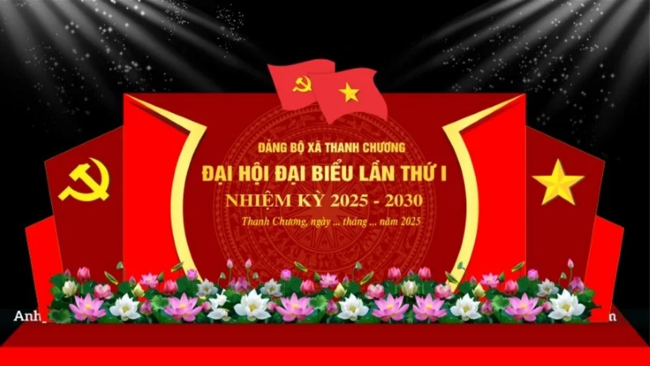 Mẫu hình nền đại hội đảng vector 2