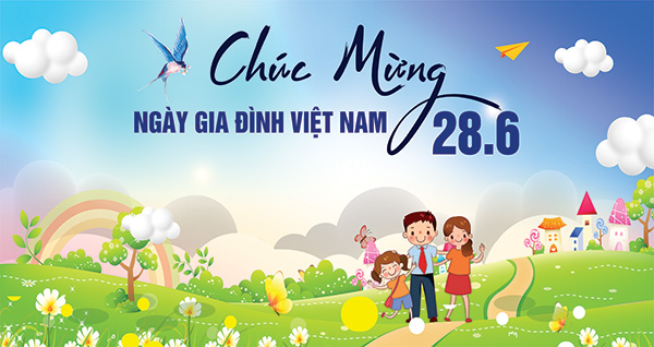 Background ngày hội gia đình màu sắc tươi sáng, phù hợp sự kiện cộng đồng