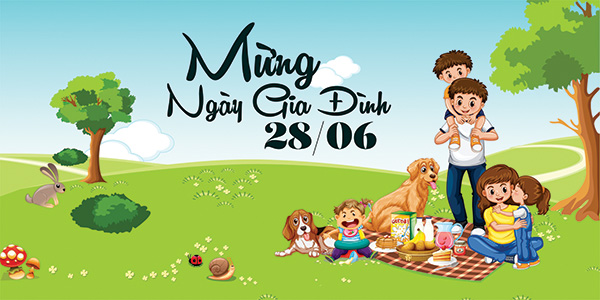 Background ngày gia đình Việt Nam thiết kế ấm áp, tôn vinh giá trị sum vầy
