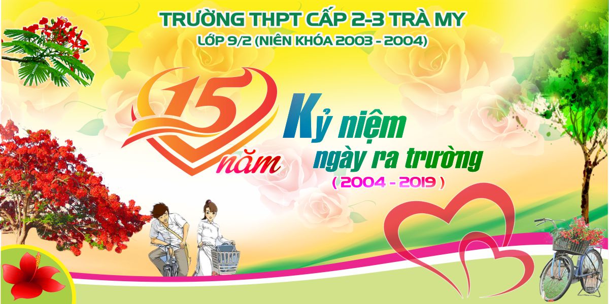 Phông kỷ niệm 15 năm ngày ra trường trẻ trung, hiện đại và giàu cảm xúc