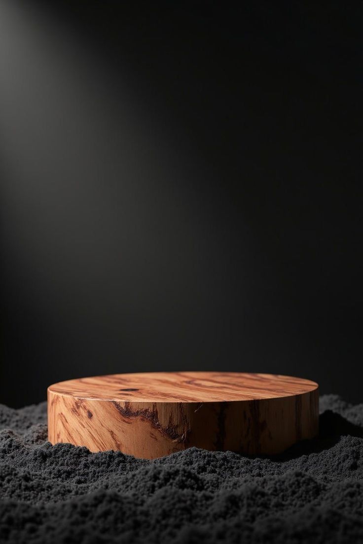 Phông nền chụp sản phẩm bục tròn tối giản màu đen chủ đạo