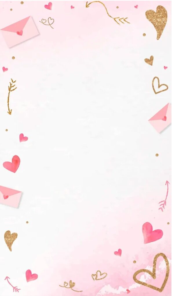 Phông nền Valentine phong thư tình yêu và trái tim nhũ vàng sang trọng