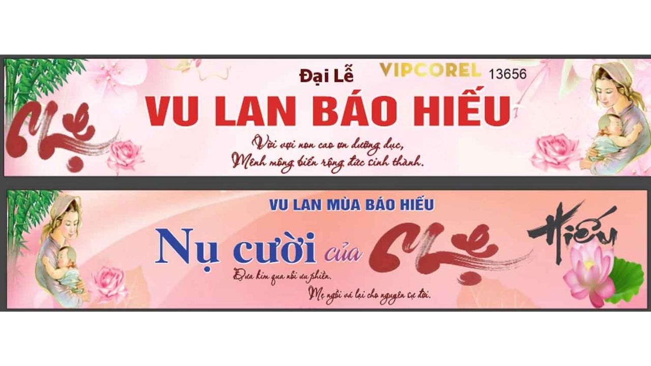 Mẫu băng rôn cho dịp vu lan báo hiếu 9