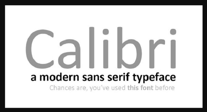 Mẫu font chữ calibri phù hợp cho văn phong công sở