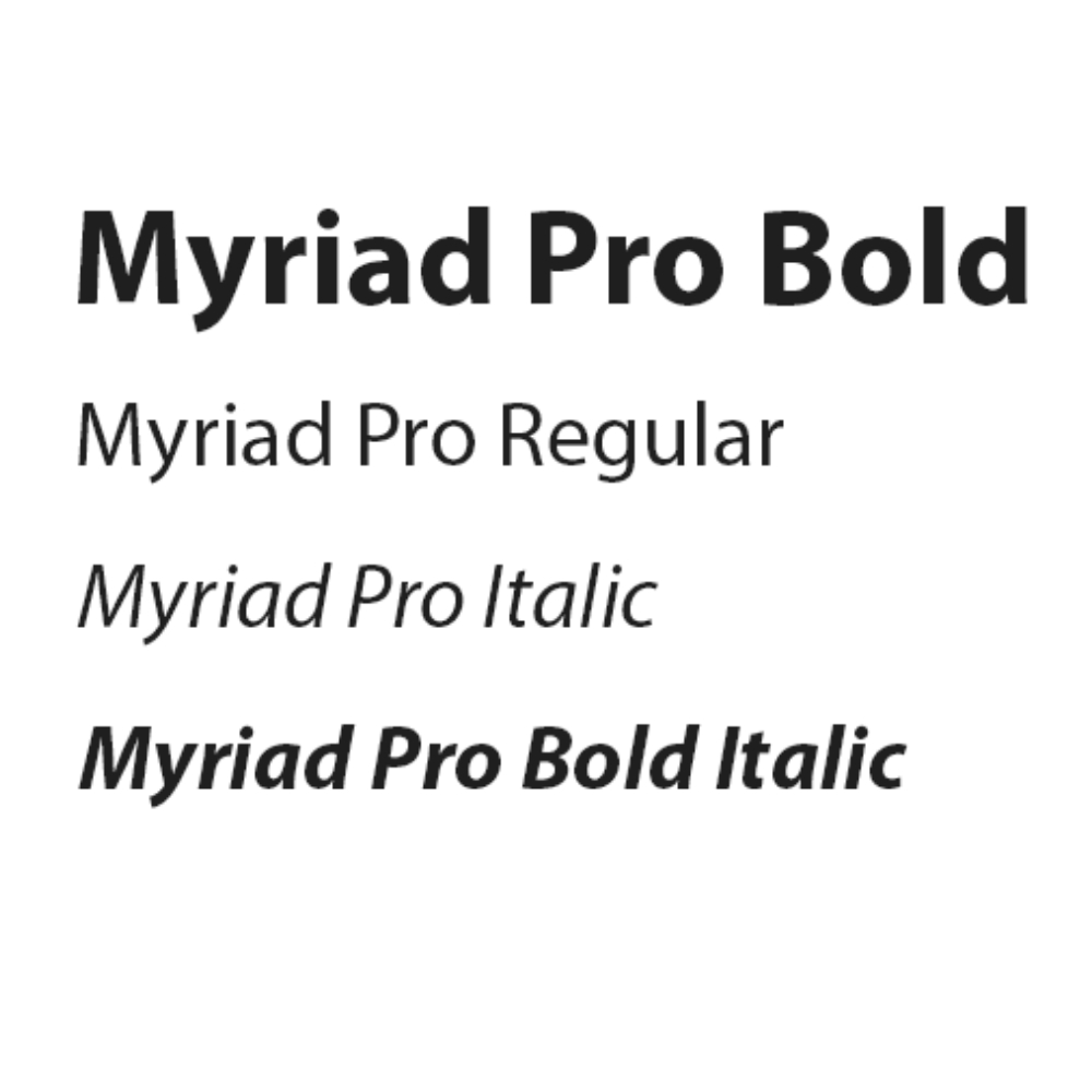 Font Myriad Pro Bold in logo quà tặng doanh nghiệp chuyên nghiệp