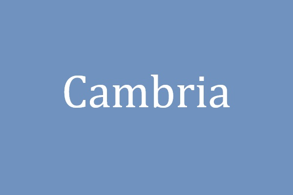 Mẫu font chữ cambria dễ đọc