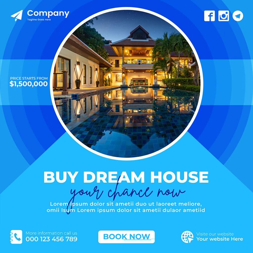 Poster bất động sản nghỉ dưỡng sang trọng