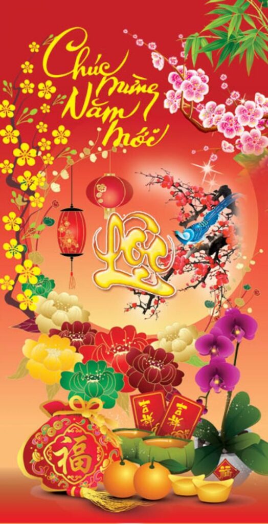 Poster chúc năm mới đạt nhiều tài lộc