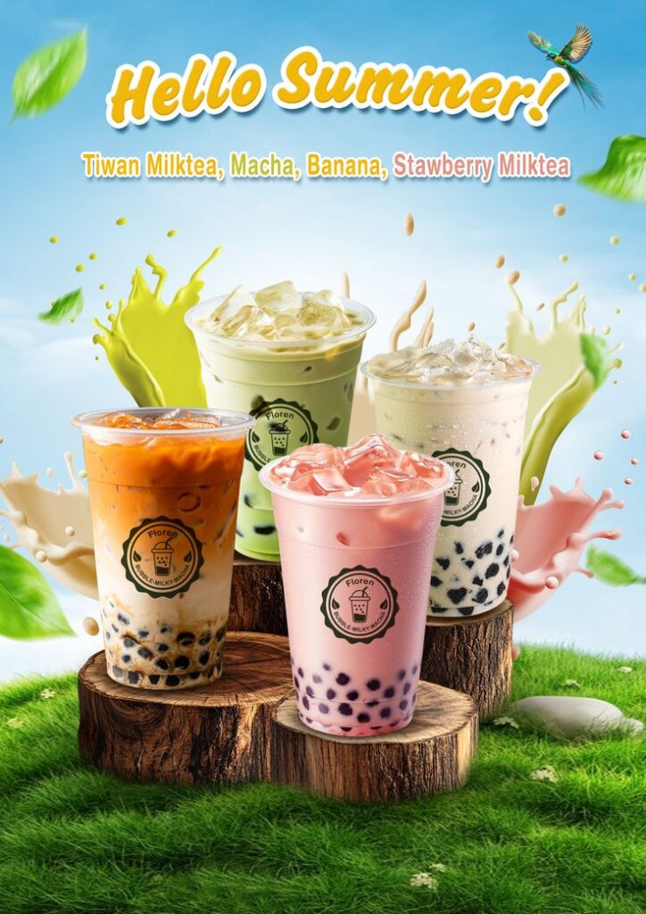 Poster quảng cáo trà sữa bắt mắt