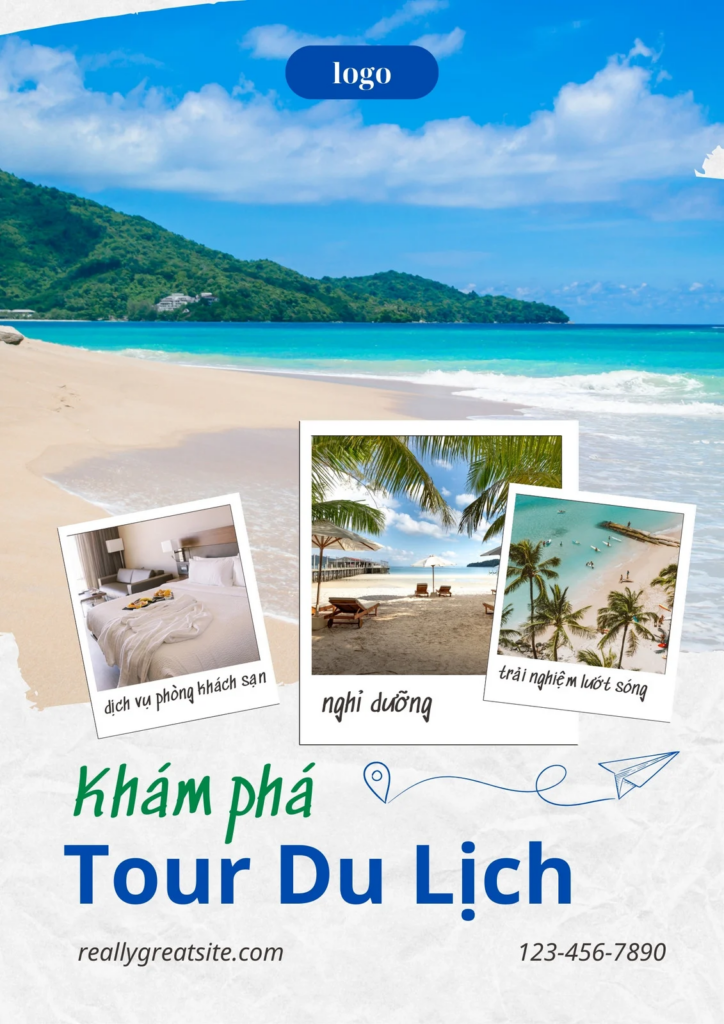 Poster du lịch biển hấp dẫn