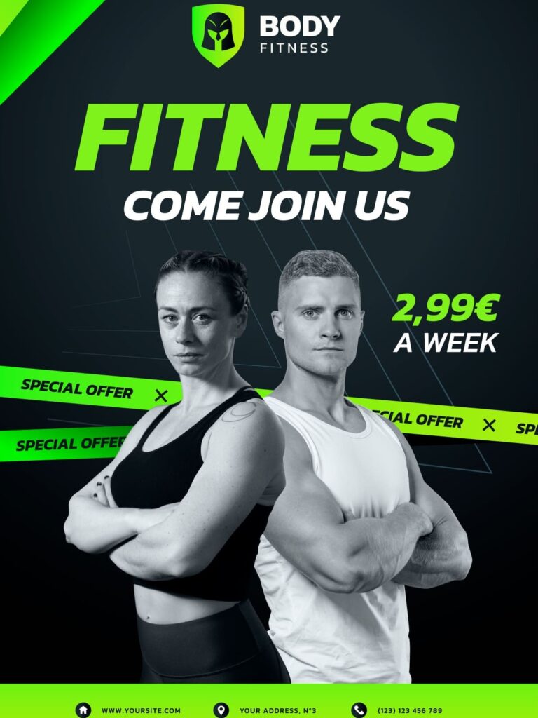 Poster quảng cáo phòng gym chuyên nghiệp