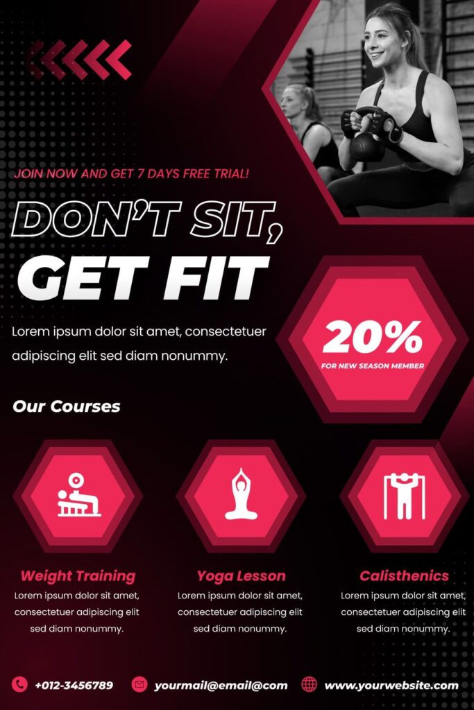 Poster quảng cáo khóa PT chi tiết