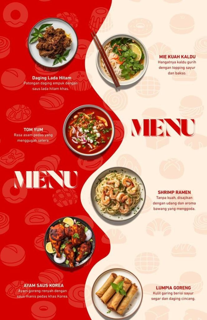 Poster quảng cáo menu nhà hàng