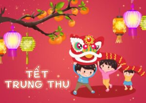 Poster trung thu múa lân vui nhộn