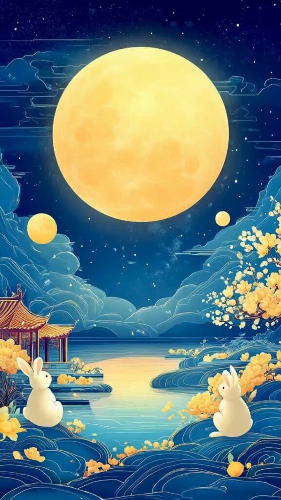 Poster thỏ và mặt trăng
