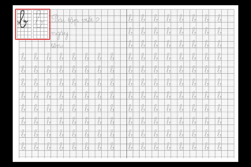 Mẫu font chữ nét đứt thiết kế cho tài liệu tập viết