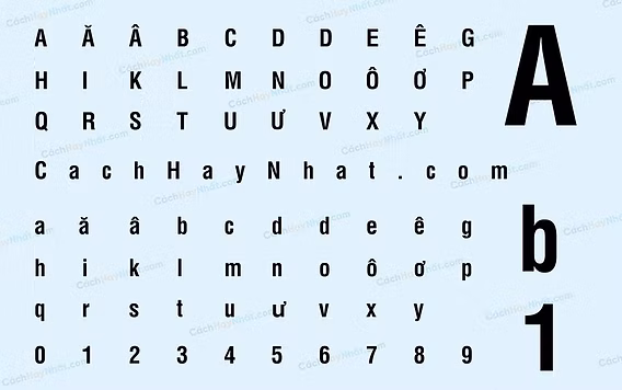 Font chữ vni helve condense rõ ràng dễ đọc