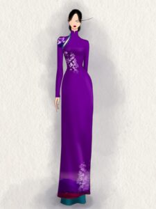 Vector áo dài tím