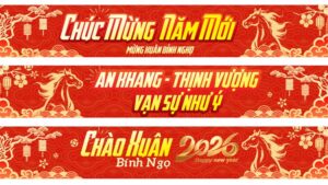 Vector băng rôn chúc mừng năm mới 2026