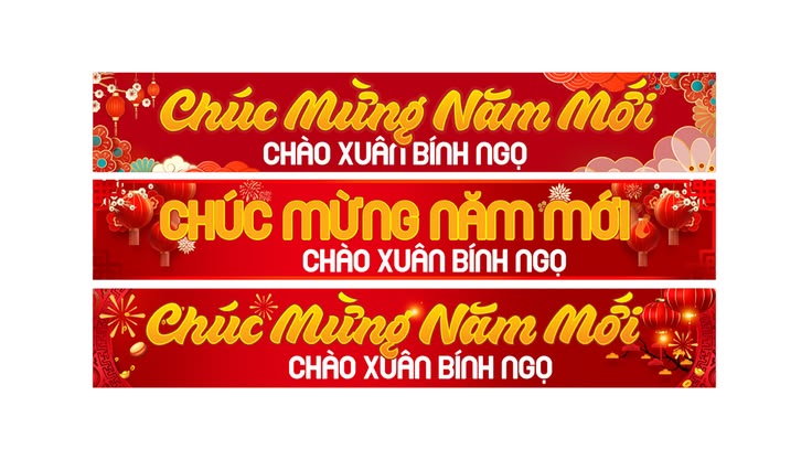 băng rôn chúc mừng năm mới vector
