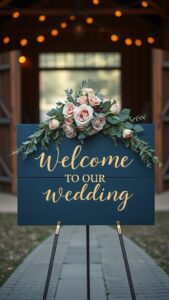 Bảng tên cưới vector đơn giản