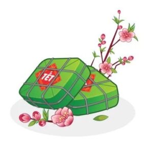 Vector bánh chưng cành đào