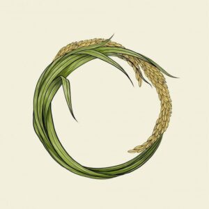 Vector bông lúa uốn cong