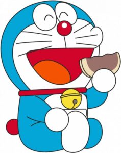 Logo Doraemon vector ăn bánh