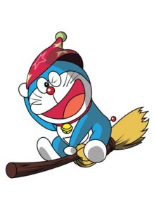 Logo Doraemon phù thủy vector