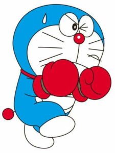 Logo Doraemon võ sĩ vector
