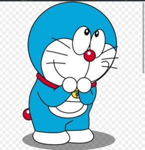 Logo Doraemon ngại ngùng vector