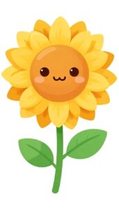 Hoa hướng dương vector hoạt hình