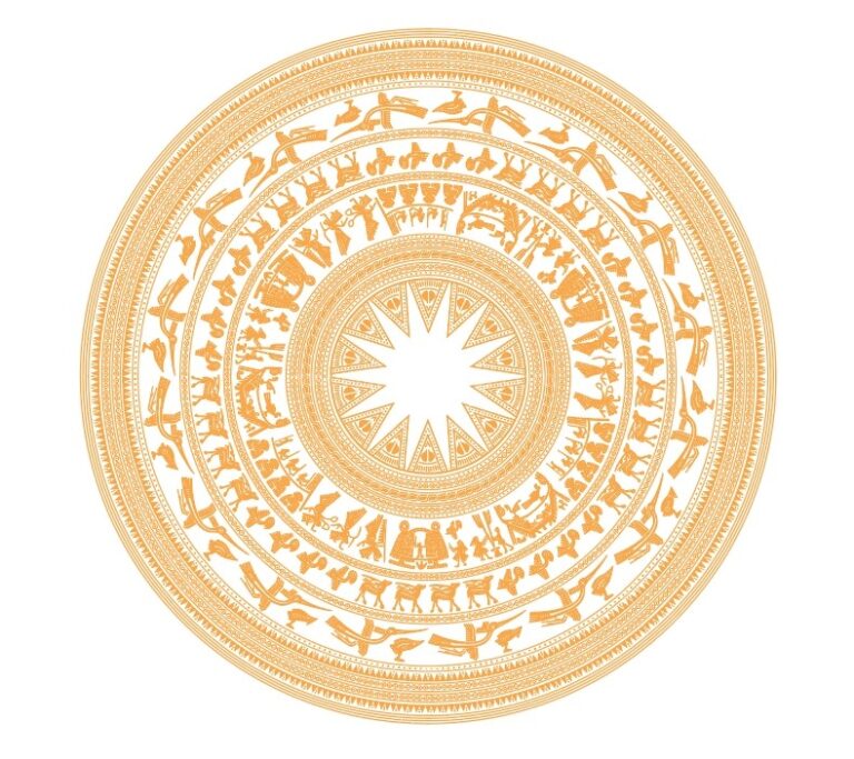 họa tiết trống đồng vector