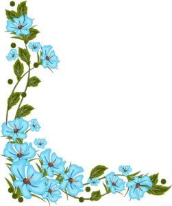 Khung viền hoa văn vector hoa xanh dương