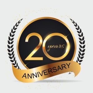 logo 20 năm ngày trở về đơn giản