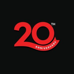 Logo 20 năm nền đen