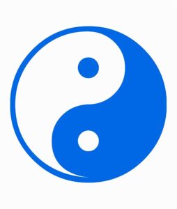 Logo âm dương bát quái xanh dương