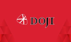 Logo Doji nền đỏ