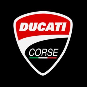 Logo Ducati Corse nền đen