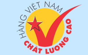 Logo hàng việt nam chất lượng cao vector nền xanh