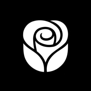 Logo hoa hồng nền đen