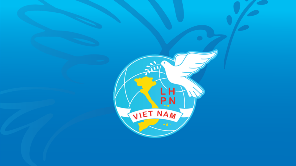 Logo Hội Liên hiệp Phụ nữ Việt Nam nền xanh