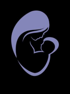 Logo mẹ và bé nền đen