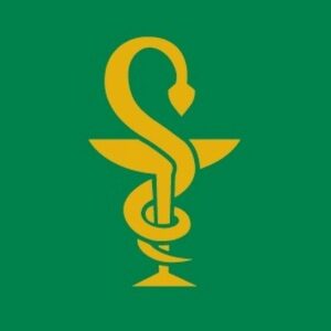 Logo ngành dược nền xanh lá