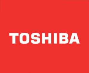 Logo Toshiba nền đỏ